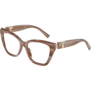 Tiffany Vrouw TF2271 8435 Optische monturen Acetaat Bruin Transparant Kattenoog Normaal