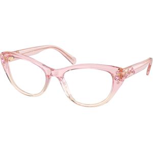 Swarovski Vrouw SK2023 1048 Optische monturen Acetaat Roos Transparant Kattenoog Normaal