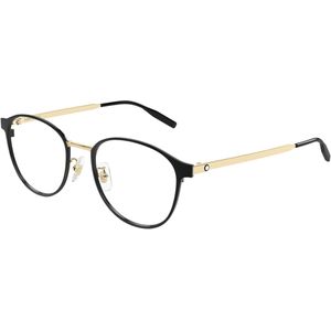 Montblanc Man Montblanc MB0447OA 006 Optische monturen Titanium Zwart Transparant Rotonde