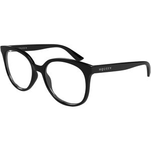 Alexander McQueen Vrouw Alexander McQueen AM0540O 001 Optische monturen Acetaat Zwart Transparant Kattenoog