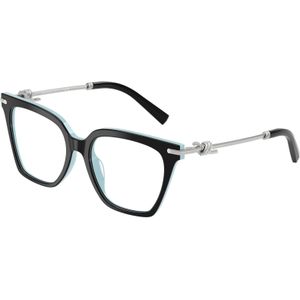 Tiffany Vrouw TF2284B  8055 Optische monturen Acetaat Zwart Transparant Hurken Normaal