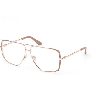 Guess Vrouw GU50248 058 Optische monturen Metaal Beige  Kwadraat Normaal