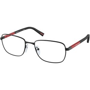 Prada Linea Rossa Man PS 52QV 1BO1O1 Optische monturen Metaal Zwart Transparant Kussen Normaal
