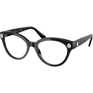 Swarovski Vrouw SK2037 1001 Optische monturen Acetaat Zwart Transparant Rotonde Normaal
