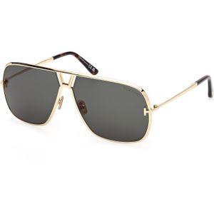 TOM FORD Man FT1204 Stavros 30N Zonnebrillen Metaal Goud Groente Hurken Normaal