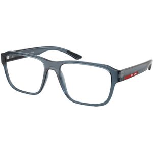 Prada Linea Rossa Man PS 05RV CZH1O1 Optische monturen Geïnjecteerd Blauw Transparant Geometrisch Normaal