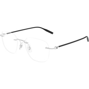 Montblanc Man Montblanc MB0430O 002 Optische monturen Metaal Zilver Transparant Rotonde