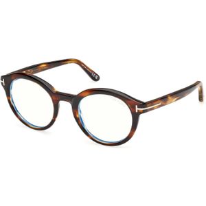 TOM FORD Uniseks FT6061-B 055 Optische monturen Acetaat Havana  Rotonde Normaal