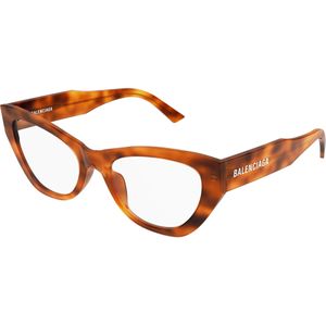 Balenciaga Vrouw BB0449O 008 Optische monturen Acetaat Havana Transparant Kattenoog