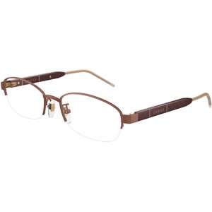 Gucci Vrouw Gucci GG1742OJ 003 Optische monturen Titanium Bordeaux Transparant Rotonde