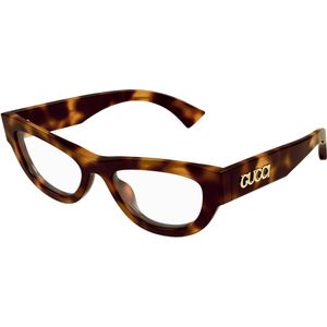 Gucci Vrouw GG1836O 002 Optische monturen Acetaat Havana Transparant Kattenoog