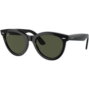 Ray - RB2241 Wayfarer - Zonnebril - Zwart - Acetaat - Groene Lenzen