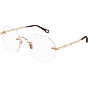 Chloé Vrouw CH0270O 002 Optische monturen Metaal Goud Transparant Geometrisch