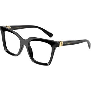 Dolce & Gabbana Vrouw DG3417 501 Optische monturen Acetaat Zwart Transparant Hurken Normaal