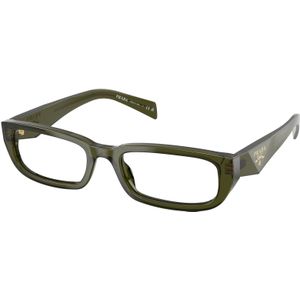 Prada Donna PR B05V 19Z1O11 Optische monturen Acetato Verde Trasparente Squadrata Normale