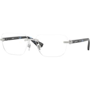 Burberry Uomo BE1392 1005 Optische monturen Metallo Argento Trasparente Squadrata Normale