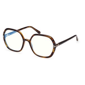 TOM FORD Vrouw FT5814-B 52 Optische monturen Geïnjecteerd Havana  Geometrisch Normaal