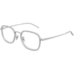 Bottega Veneta Uniseks BV1427OA 004 Optische monturen Titanium Zilver Transparant Kwadraat