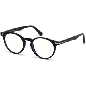 TOM FORD Unisex FT5557-B 1 Optische monturen Acetaat Zwart  Rotonde Normaal