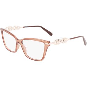 Ferragamo Vrouw SF2921 232 Optische monturen Plastic Transparant bruin  Vlinder
