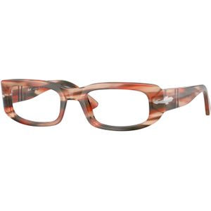 Persol Unisex PO3388V  1233 Optische monturen Acetaat Rood Transparant Kussen Normaal