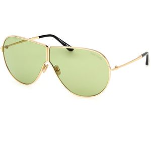 TOM FORD Unisex FT1158 Keating 30n Zonnebrillen Metaal Goud Groente Piloot Normaal
