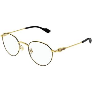Gucci - GG1222O 001 - Optische Monturen - Goud - Ronde Metaal