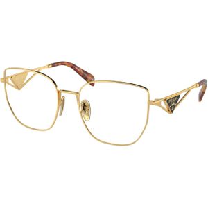 Prada Vrouw PR A54VD 5AK1O11 Optische monturen Staal Goud Transparant Vlinder Normaal
