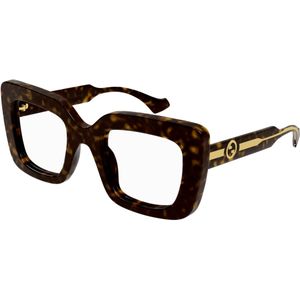 Gucci Vrouw Gucci GG1554O 002 Optische monturen Acetaat Havana Transparant Kwadraat