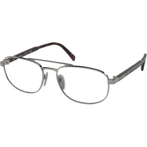 Prada Man PR A56V 5AV1O1 Optische monturen Staal Grijs Transparant Rotonde Normaal