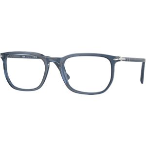 Persol Unisex PO3339V 1197 Optische monturen Acetaat Blauw Transparant Hurken Normaal