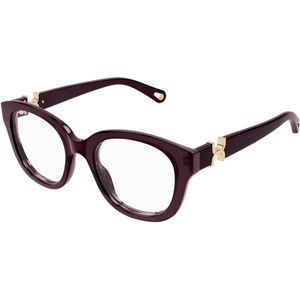 Chloé Vrouw CH0304O 004 Optische monturen Acetaat Altviool Transparant Rotonde