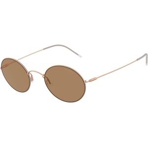 Giorgio Armani Man AR6115T 3006M4 Zonnebrillen Titanium Bronzen Bruin Rotonde Fotochromatisch