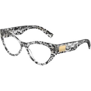 Dolce & Gabbana Vrouw DG3403 3287 Optische monturen Acetaat Zwart Transparant Kattenoog Normaal
