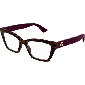 Gucci Vrouw Gucci GG1715O 007 Optische monturen Geïnjecteerd Havana Transparant Kattenoog
