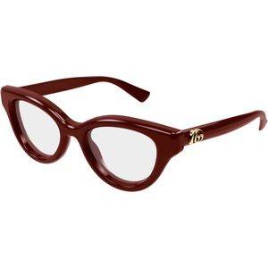 Gucci Vrouw GG1832O 003 Optische monturen Geïnjecteerd Bordeaux Transparant Kattenoog
