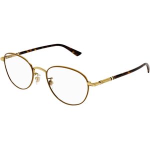 Gucci Vrouw GG1128OJ 002 Optische monturen Titanium Bruin  Rotonde