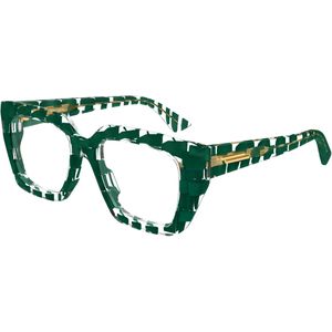 Bottega Veneta Vrouw Bottega Veneta BV1032O 009 Optische monturen Acetaat Groente Transparant Kwadraat