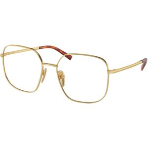 Prada Vrouw PR A59V 5AK1O11 Optische monturen Staal Goud Transparant Hurken Normaal