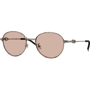 DIESEL Unisex DL1012D 103273 Zonnebrillen Metaal Zilver Bruin Rotonde Normaal