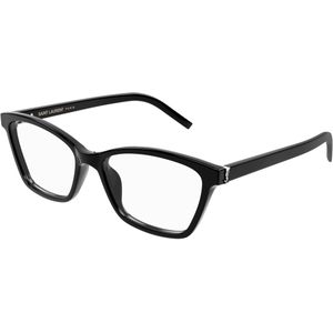 SAINT LAURENT Vrouw SL M128 001 Optische monturen Acetaat Zwart Transparant Kattenoog Anti -reflex