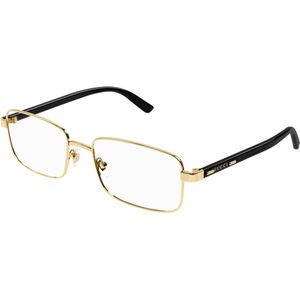 Gucci Man Gucci GG1586O 004 Optische monturen Metaal Goud Transparant Kwadraat