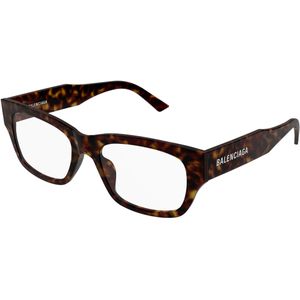 Balenciaga Man Balenciaga BB0450O 002 Optische monturen Acetaat Havana Transparant Kwadraat