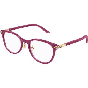 Gucci Uniseks Gucci GG1905OJ 003 Optische monturen Acetaat Bordeaux Transparant Rotonde