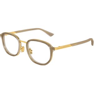Bottega Veneta Uniseks BV1378OK 003 Optische monturen Acetaat Bruin Transparant Rotonde