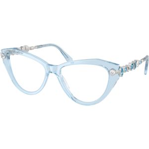 Swarovski Donna SK2047 1078 Optische monturen Acetato Blu Trasparente Cat Eye Normale