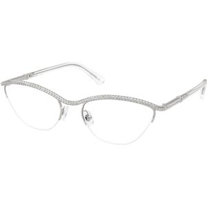 Swarovski Donna SK1026 4001 Optische monturen Metallo Argento Trasparente Rotonda Normale