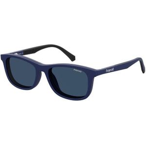Polaroid Kind PLD 8045/CS FLL/C3 Zonnebrillen Plastic Blauw Grijs Hurken Gepolariseerd Opknappen