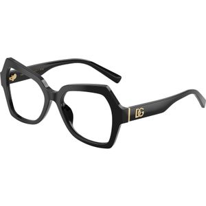 Dolce & Gabbana Vrouw DG3429  501 Optische monturen Acetaat Zwart Transparant Vlinder Normaal