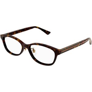 Gucci Uniseks Gucci GG1612OJ 002 Optische monturen Acetaat Havana Transparant Rotonde